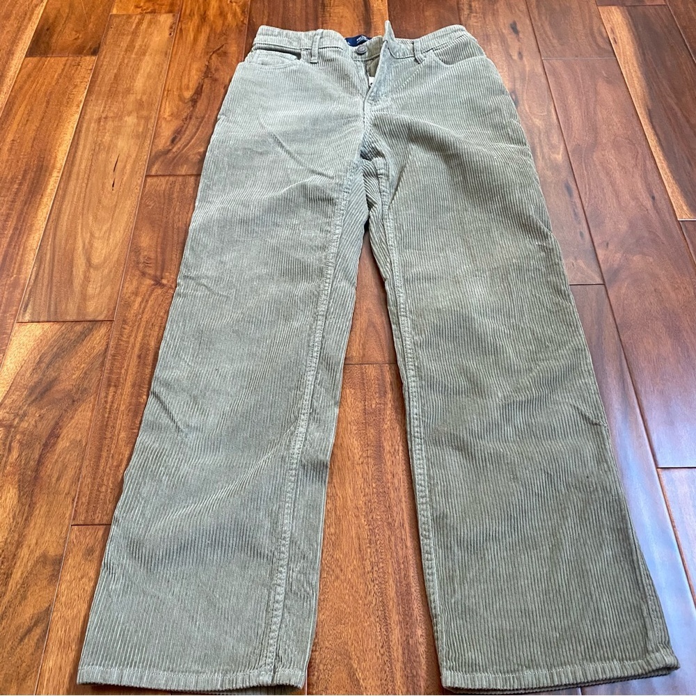 Hollister High Rise Dad Pants Women 1R 25 Green Corduroy Baggy Straight Leg Y2K
